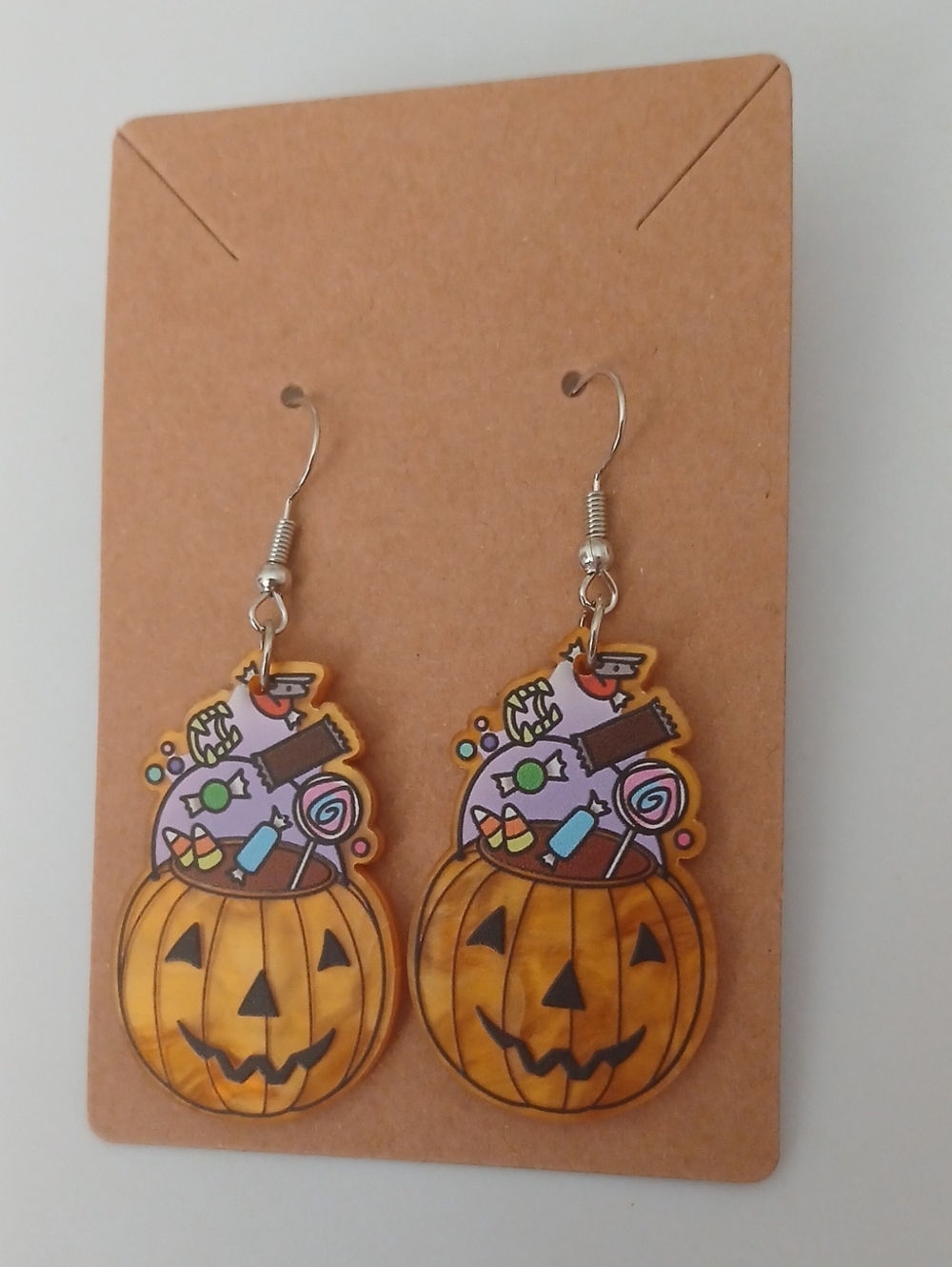 Fashion Jewelry Orange Pumpkin Candy Drop Earrings